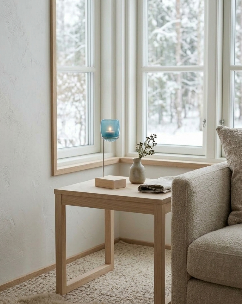 Glassybaby candle holder side table
